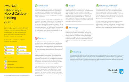 Kwartaalrapportage Noord-Zuidverbinding Q4 van 2025