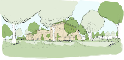 Schets van de nieuwbouwplannen voor de Maaslaan